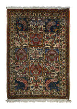 A33520 Persian Rug Bakhtiari Handmade Area Tribal 3'5'' x 4'11'' -3x5- Multi-color Red Blue Garden Design