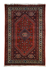 A33522 Persian Rug Abadeh Handmade Area Tribal 3'4'' x 5'0'' -3x5- Red Geometric Design