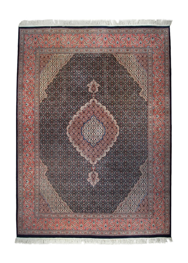 A33530 Oriental Rug Pakistani Handmade Area Traditional 8'11'' x 12'5'' -9x12- Pink Blue Mahi Fish Design