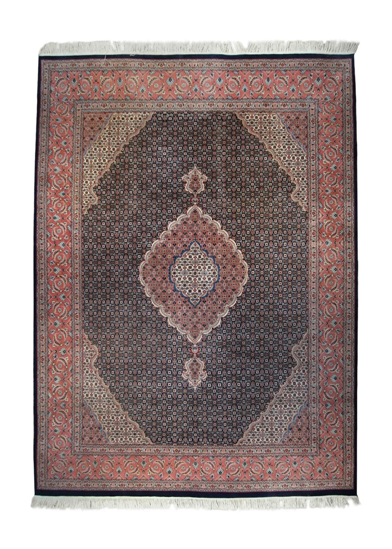 A33530 Oriental Rug Pakistani Handmade Area Traditional 8'11'' x 12'5'' -9x12- Pink Blue Mahi Fish Design