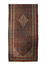 A33552 Persian Rug Malayer Handmade Area Tribal Antique 6'11'' x 19'6'' -7x20- Blue Red Geometric Herati Design