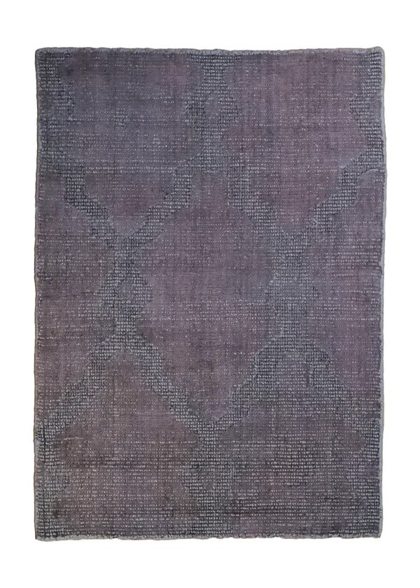 A33572 Oriental Rug Indian Handmade Area Modern 2'0'' x 3'0'' -2x3- Purple Gray Geometric Design