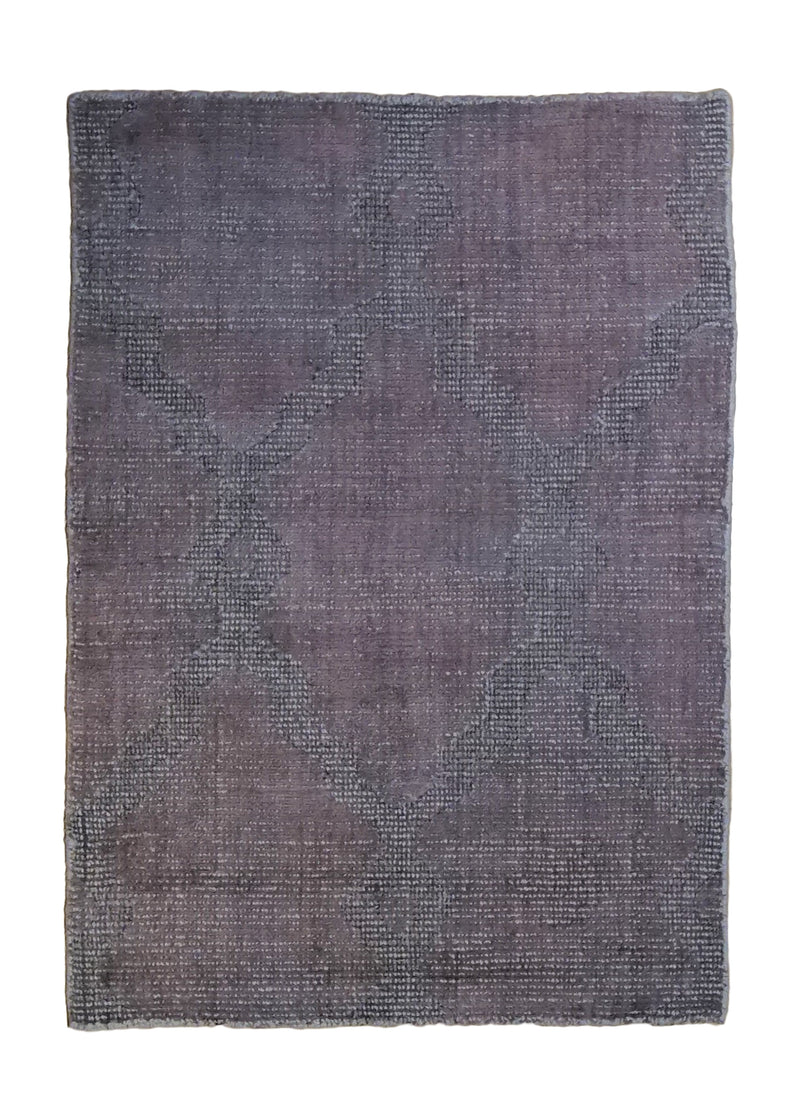 A33572 Oriental Rug Indian Handmade Area Modern 2'0'' x 3'0'' -2x3- Purple Gray Geometric Design