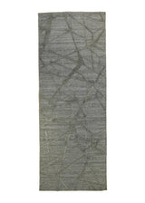 A33574 Oriental Rug Indian Handmade Runner Modern Neutral 2'6'' x 6'6'' -3x7- Gray Abstract Crackle Design.jpg