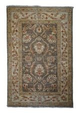 A33607 Oriental Rug Pakistani Handmade Area Transitional 2'8'' x 3'11'' -3x4- Whites Beige Brown Antique Washed Oushak Floral Design