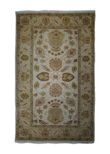 A33610 Oriental Rug Indian Handmade Area Transitional 3'0'' x 5'0'' -3x5- Whites Beige Green Oushak Floral Design
