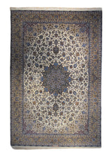 A33684 Persian Rug Isfahan Handmade Area Traditional 9'8'' x 13'5'' -10x13- Whites Beige Blue Seirafian Floral Design