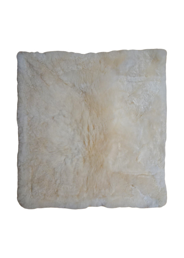 A33707 Native American Rug Peru Handmade Pillow Modern 1'8'' x 1'8'' -2x2- Whites Beige Plain Design