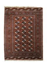 A33748 Oriental Rug Turkmen Handmade Area Tribal 4'7'' x 6'1'' -5x6- Red Elephant Foot Geometric Bokhara Design