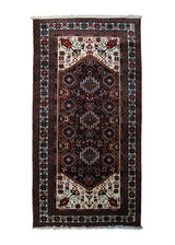 A33752 Persian Rug Baloch Handmade Area Tribal 3'6'' x 6'9'' -4x7- Blue Whites Beige Green Geometric Design