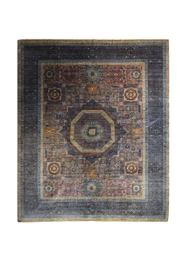 A33800 Oriental Rug Pakistani Handmade Area Transitional Tribal 8'3'' x 9'9'' -8x10- Pink Purple Mamluk Geometric Nooristan Design