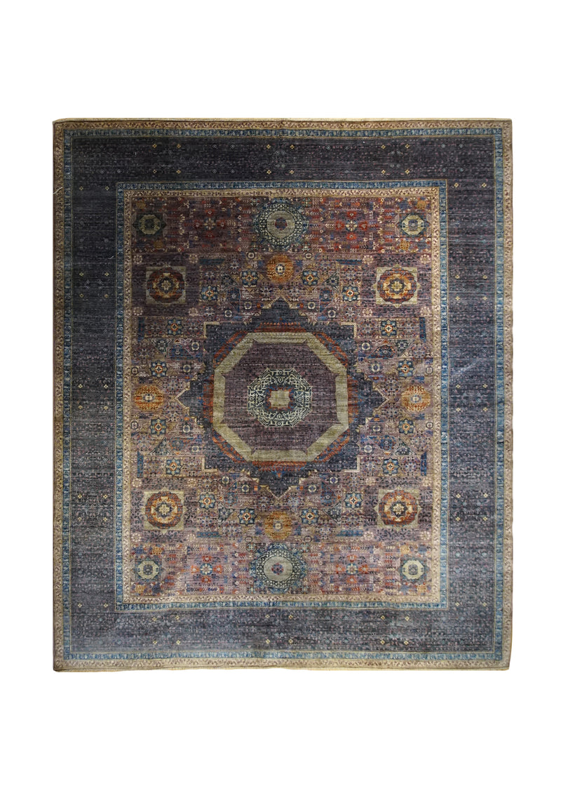 A33800 Oriental Rug Pakistani Handmade Area Transitional Tribal 8'3'' x 9'9'' -8x10- Pink Purple Mamluk Geometric Nooristan Design