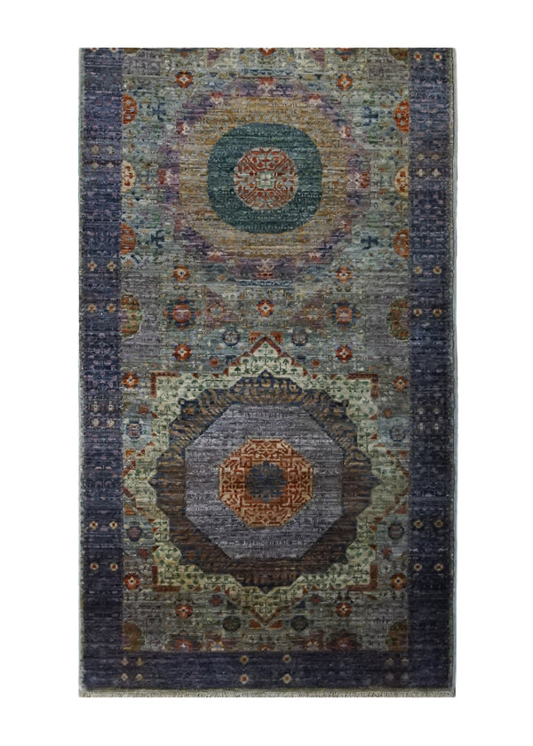 A33805 Oriental Rug Pakistani Handmade Runner Transitional Tribal 2'6'' x 19'7'' -3x20- Purple Mamluk Geometric Nooristan Design