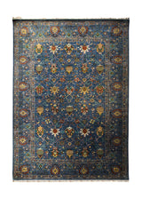 A33819 Oriental Rug Pakistani Handmade Area Transitional 8'4'' x 11'4'' -8x11- Blue Maktab Sultani Floral Oushak Design