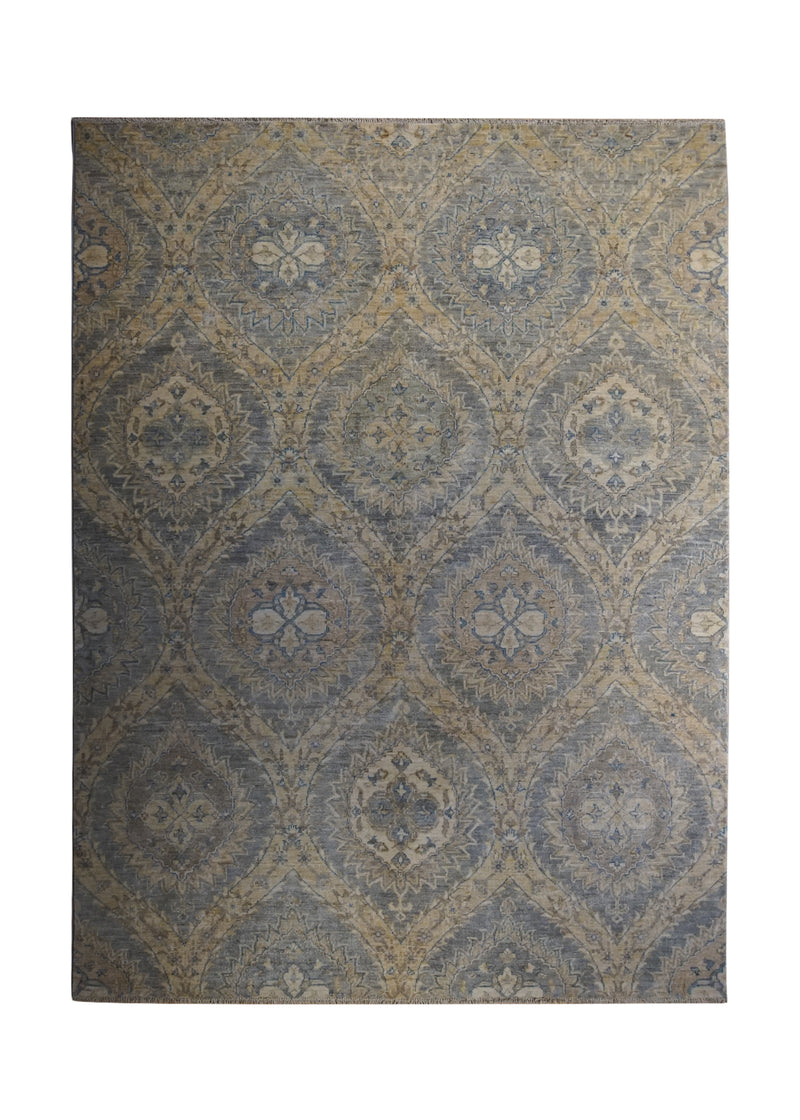 A33824 Oriental Rug Pakistani Handmade Area Transitional Neutral 5'7'' x 7'8'' -6x8- Gray Yellow Gold Choeb Floral Design