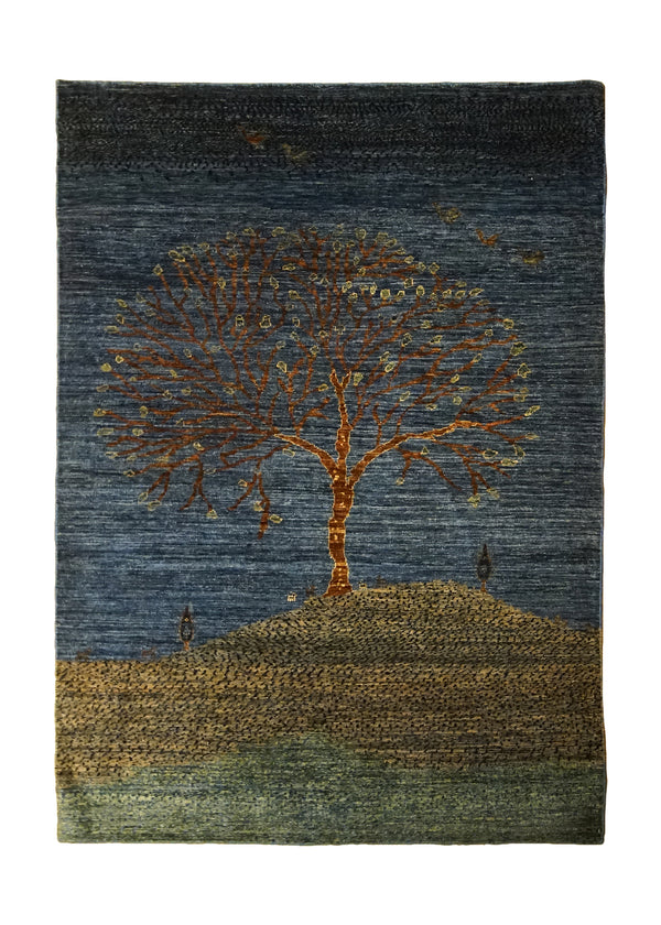 A33830 Oriental Rug Pakistani Handmade Area Transitional 4'10'' x 6'10'' -5x7- Blue Green Gabbeh Tree of Life Design
