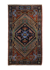 A33840 Oriental Rug Pakistani Handmade Area Tribal 2'6'' x 4'2'' -3x4- Red Blue Green Ariana Geometric Design