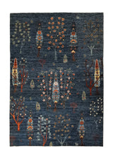 A33856 Oriental Rug Pakistani Handmade Area Transitional Tribal 4'0'' x 5'9'' -4x6- Blue Tree of Life Gabbeh Design