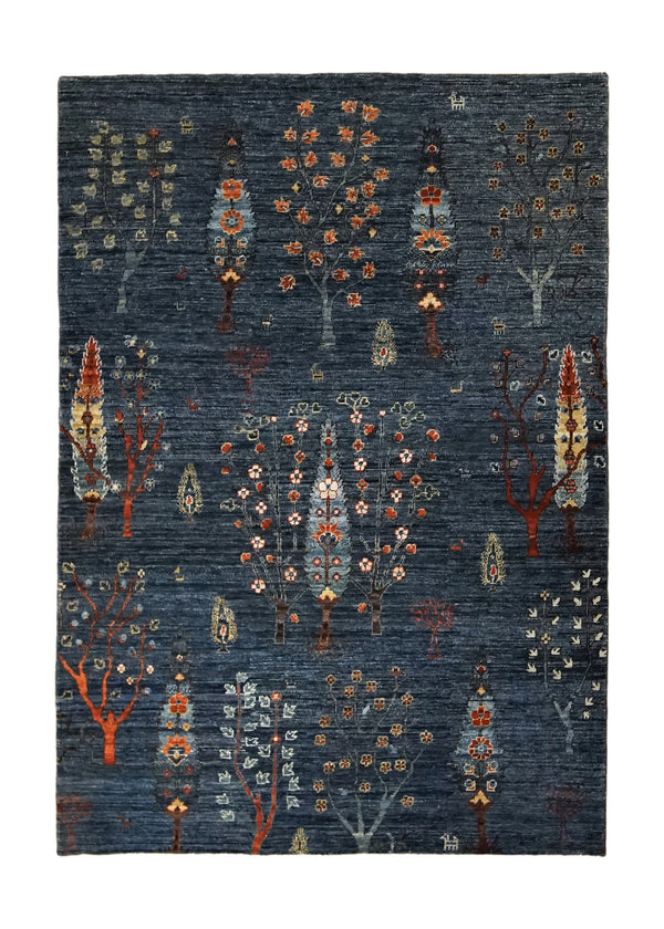 A33856 Oriental Rug Pakistani Handmade Area Transitional Tribal 4'0'' x 5'9'' -4x6- Blue Tree of Life Gabbeh Design