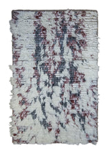 A33901 Oriental Rug Indian Handmade Area Modern 2'0'' x 3'0'' -2x3- Whites Beige Red Abstract High Low Pile Design.jpg