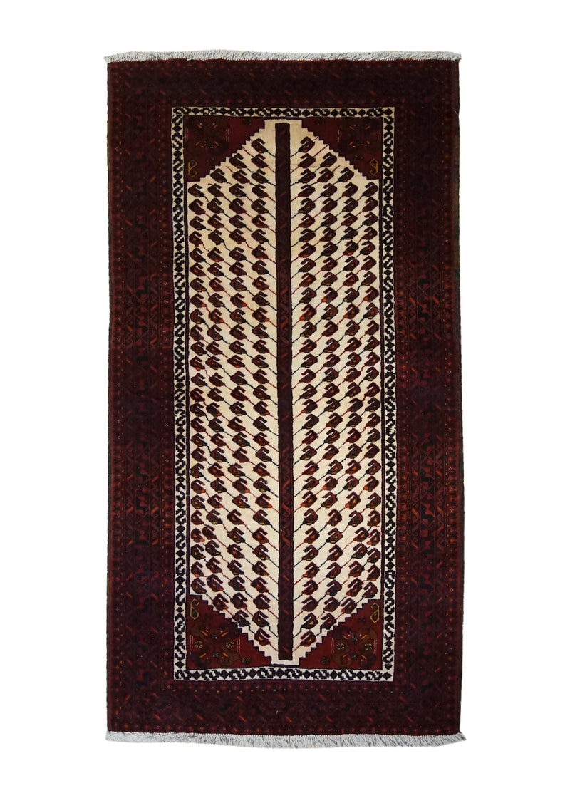 A33917 Persian Rug Baloch Handmade Area Tribal 3'3'' x 6'1'' -3x6- Red Tree of Life Design
