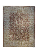 A33958 Oriental Rug Pakistani Handmade Area Transitional 7'10'' x 10'4'' -8x10- Red Brown Whites Beige Antique Washed Floral Oushak Design
