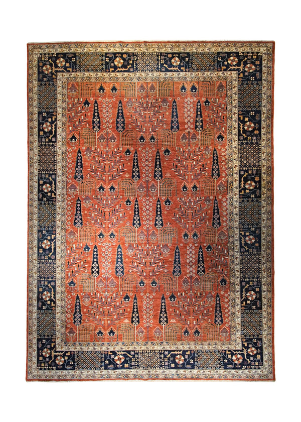 A33974 Oriental Rug Pakistani Handmade Area Tribal 9'8'' x 13'5'' -10x13- Red Ariana Tree of Life Design