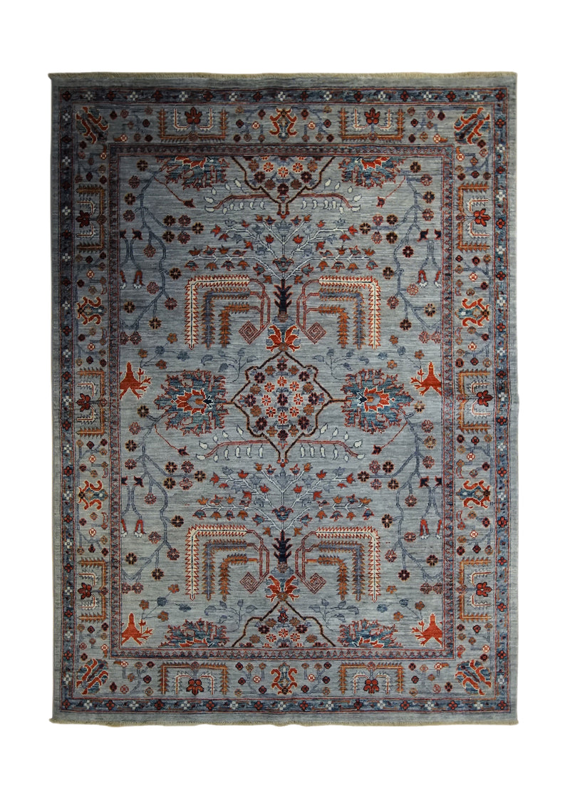 A34031 Oriental Rug Pakistani Handmade Area Transitional 4'10'' x 6'10'' -5x7- Gray Blue Ariana Floral Mahal Design