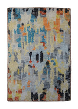 A34043 Oriental Rug Indian Handmade Area Sample Modern 2'0'' x 3'0'' -2x3- Multi-color Splatter Abstract Design