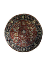 A34059 Oriental Rug Indian Handmade Round Transitional 8'2'' x 8'2'' -8x8- Red Floral Design