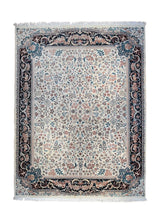 A34079 Oriental Rug Pakistani Handmade Area Traditional 9'1'' x 12'1'' -9x12- Whites Beige Black Blue Floral Design.jpg
