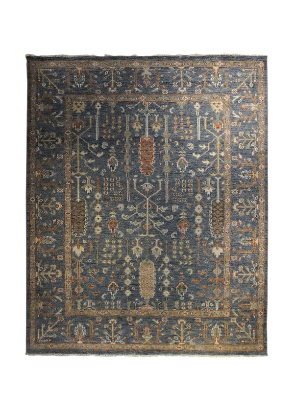 A34089 Oriental Rug Indian Handmade Area Transitional 9'1'' x 12'0'' -9x12- Blue Bakhshayesh Design