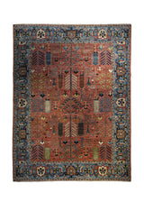 A34120 Oriental Rug Pakistani Handmade Area Transitional 8'11'' x 11'10'' -9x12- Red Blue Ariana Tree of Life Bakhshayesh Design