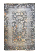 A34144 Oriental Rug Indian Handmade Area Transitional Modern 11'10'' x 18'3'' -12x18- Gray Orange Abstract Erased Oushak Design.jpg