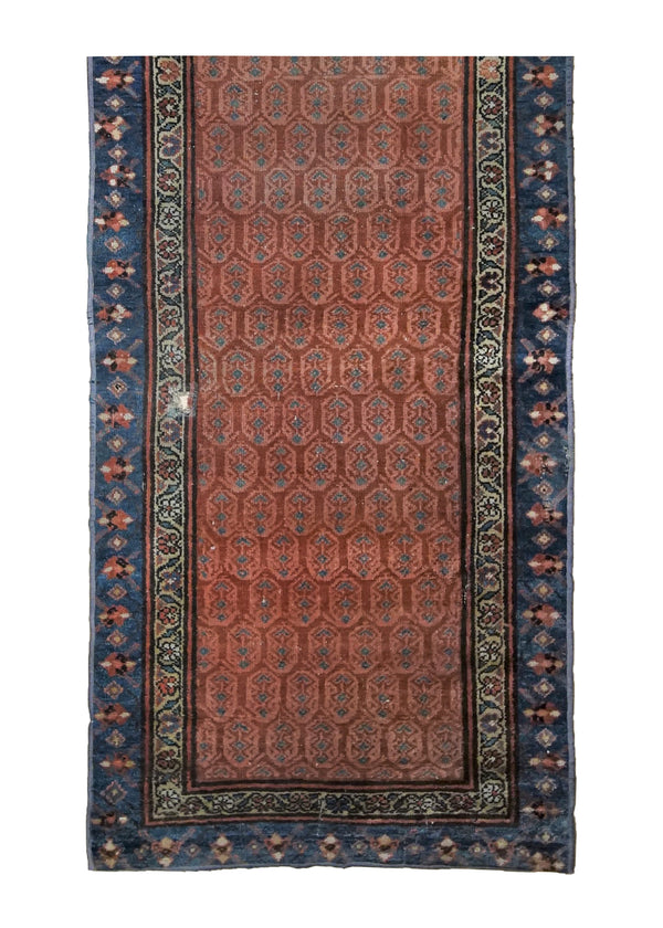 A34198 Persian Rug Malayer Handmade Runner Antique Traditional 2'2'' x 6'8'' -2x7- Red Paisley Boteh Design
