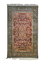 A34206 Oriental Rug Kashmiri Handmade Area Traditional 2'7'' x 4'2'' -3x4- Green Red Floral Design