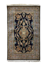 A34210 Oriental Rug Kashmiri Handmade Area Traditional 2'7'' x 4'3'' -3x4- Green Black Floral Design