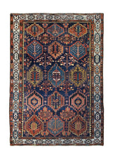 A34221 Persian Rug Bakhtiari Handmade Area Antique Tribal 5'1'' x 7'2'' -5x7- Blue Garden Design