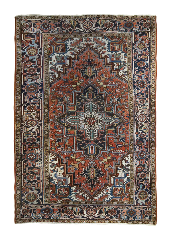 A34230 Persian Rug Heriz Handmade Area Antique Tribal 5'8'' x 8'8'' -6x9- Red Geometric Design
