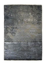A34237 Oriental Rug Indian Handmade Area Modern Neutral 4'0'' x 6'0'' -4x6- Gray Abstract Erased Design