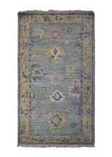 A34251 Oriental Rug Indian Handmade Area Transitional 3'2'' x 5'2'' -3x5- Green Yellow Gold Oushak Design