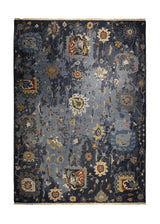 A34273 Oriental Rug Indian Handmade Area Transitional 9'10'' x 13'8'' -10x14- Blue Gray Soumak Oushak Design