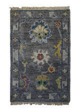 A34292 Oriental Rug Indian Handmade Area Transitional 2'0'' x 3'0'' -2x3- Gray Oushak Design