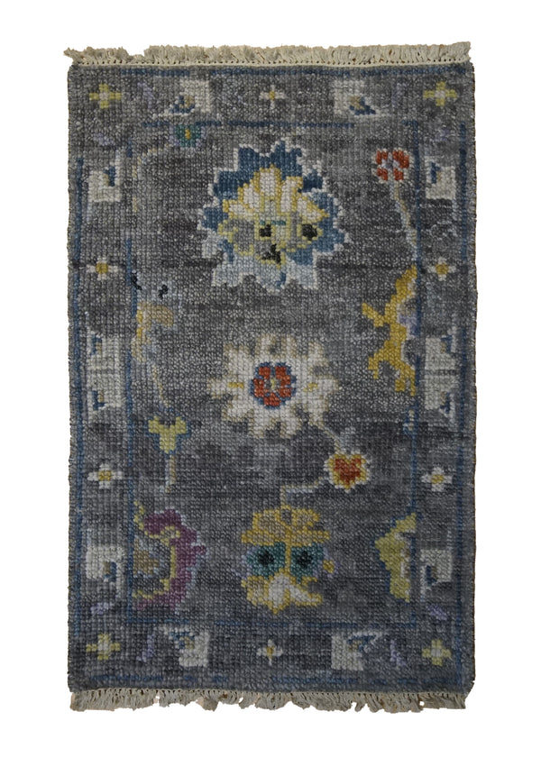 A34292 Oriental Rug Indian Handmade Area Transitional 2'0'' x 3'0'' -2x3- Gray Oushak Design
