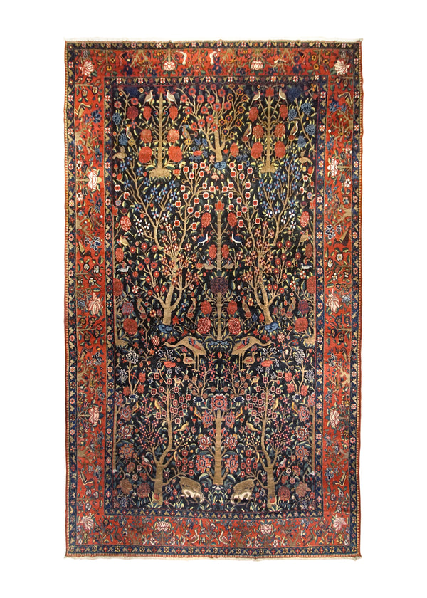 A34301 Persian Rug Bakhtiari Handmade Area Antique Traditional 11'7'' x 19'9'' -12x20- Whites Beige Animals Tree of Life Design