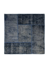 A34309 Persian Rug Handmade Square Antique Vintage 2'7'' x 2'7'' -3x3- Blue Distressed Patchwork Design