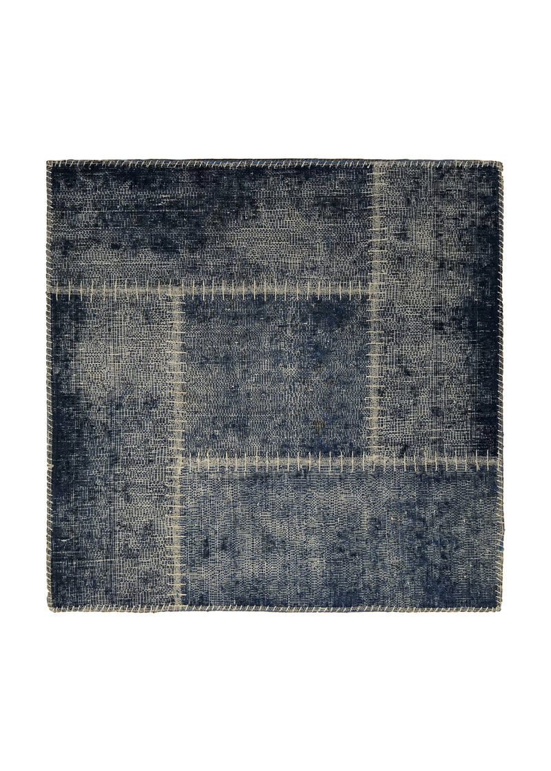 A34311 Persian Rug Handmade Square Antique Vintage 2'7'' x 2'7'' -3x3- Gray Distressed Patchwork Design