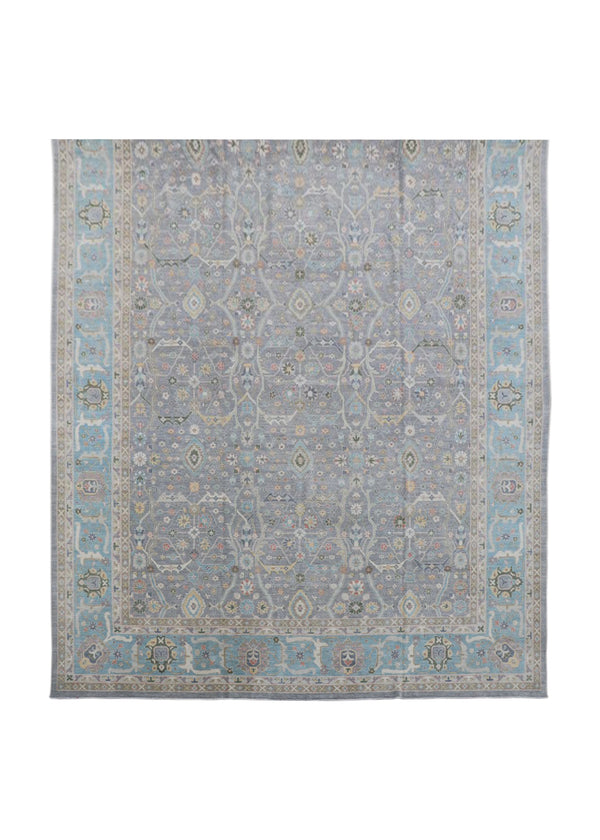 A34327 Oriental Rug Pakistani Handmade Area Transitional Neutral 16'2'' x 26'0'' -16x26- Gray Blue Floral Heriz Design