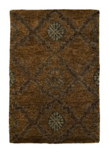 A34352 Oriental Rug Indian Handmade Area Transitional 2'0'' x 3'0'' -2x3- Brown Geometric Design.jpg