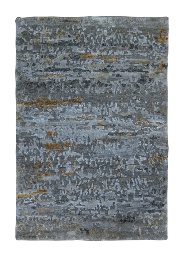 A34441 Oriental Rug Indian Handmade Area Modern Neutral 2'0'' x 3'0'' -2x3- Gray Abstract Splatter Design